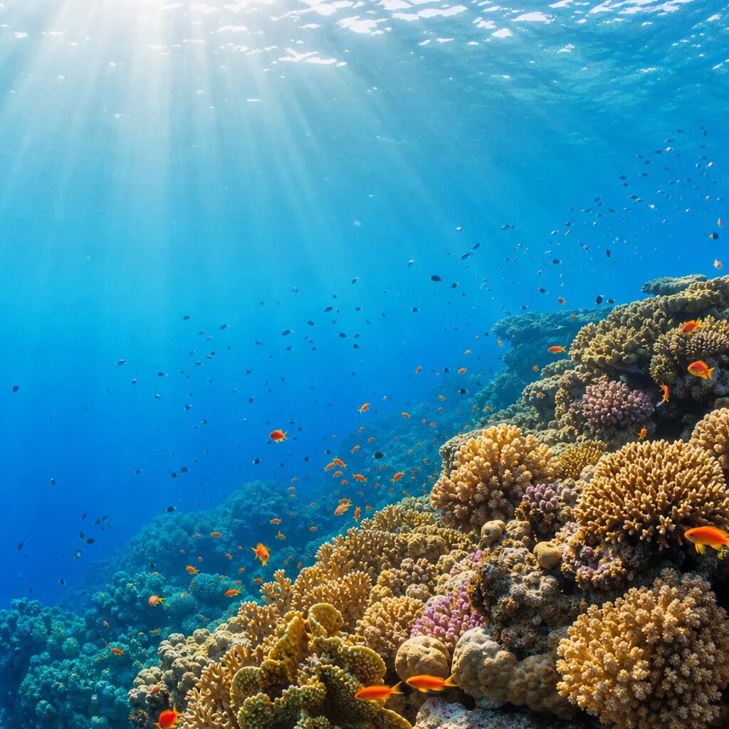 Underwater Red Sea coral reef